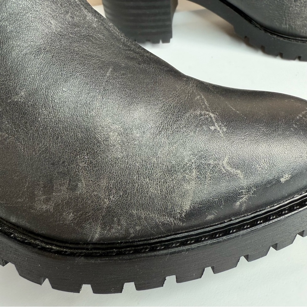 Eric Michael Black Leather Double Buckle Lug Sole Ankle Boots EU 41 - Picture 11 of 15